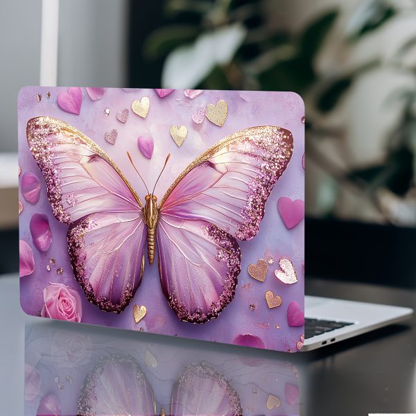 2pcs Elegant Butterfly & Floral Laptop Stickers - Waterproof, Scratch-Resistant Vinyl Art for Laptops & Cars, Self-Adhesive, Semi-Matte Finish, Perfect for Personalization, Laptop Accessories | Artistic Laptop Skin | Durable Laptop Skin, Laptop Decor - Image 5
