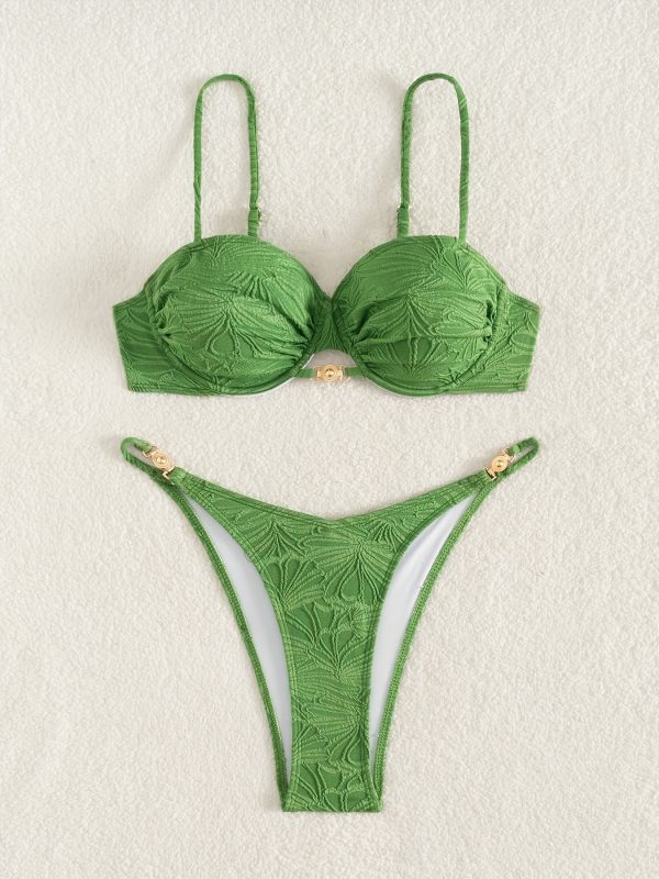 2025 New Jacquard Steel Support Split Women's Bikini Set - Image 5