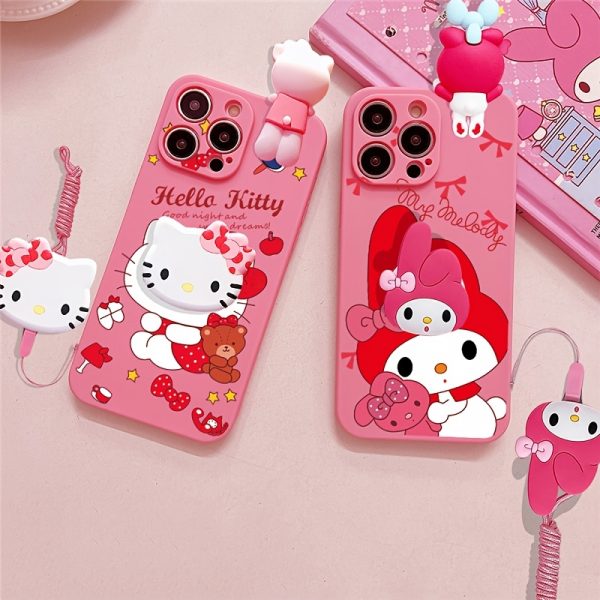 Sanrio Sanrio Cartoon Mobile Phone Case with Stand, Suitable for iPhone 16/15/14/13/12/11/XS/XR/X Plus Pro Max Mobile Phone Case TPU Soft Shell Cartoon Cute and Fashionable Full-coverage Mobile Phone Case - Image 10
