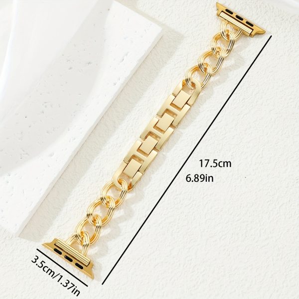 Adjustable Stainless Steel Chain Link Bracelet for Apple Watch Series 10/9/8/7/6/5/4/3/2/1 Ultra/SE - Includes SE and Ultra Models, Quick Release Buckle, Comfortable Fit, Denim Chain Design, Irregular for iwatch Bracelet Strap, for Apple Watch Accessories - Image 2