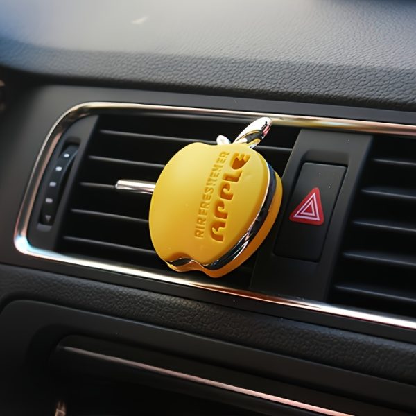 Apple-Shaped Car Air Freshener Diffuser with Vent Clip - Green Leaf Design, Long-Lasting Scent, Ideal for Vehicle A/C Outlets, Easy to Install, Car Vent Clip Freshener | Natural Aroma Diffuser | Aroma Diffuser - Image 5