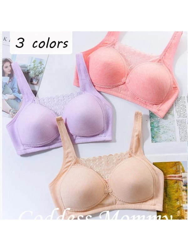 Joyncleon Women’s Maternity Nursing Bra - Comfortable, Breathable, Elegant Lace Design with Adjustable Straps & Front Closure, Light Purple, Padded for Support, Perfect for Casual Attire, Maternity Bra - Image 7