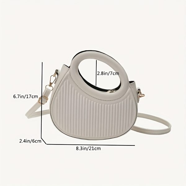 Chic Black Embossed Striped Ladies' HandbagSummer Versatile Crossbody Pleated Bag with Trendy PersonalityElegant, Stylish & Niche-Designed Handheld/ Handbag for Women's CommutingAvailable in 3 Colors - Image 3