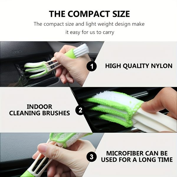 1pc 2-in-1 Multi-Purpose PE Vent Cleaner - Removable and Washable Air Conditioner Curtain Dusting Brush for Boat/Car Interior Detailing and Corner Cleanin - Image 7