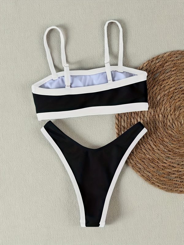 25SS Midsummer Trend Contrast Color Swimsuit Set, Women's Style, Perfect for Beach Vacations - Image 5