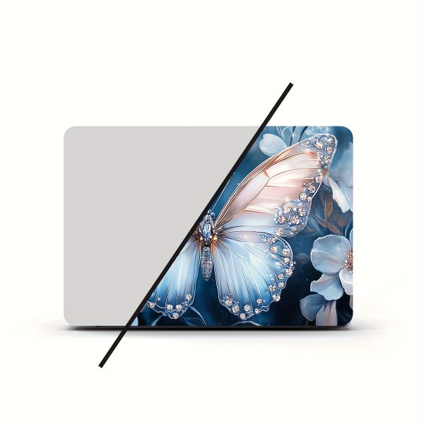 Vinyl Laptop Case Butterfly Flower Stickers, 2pcs/set, Scratch-Proof DIY Art Protective Case, Suitable for Laptops - Easy to Paste and Durable Design Suitable for Laptops, Cars, Helmets, Motorcycles, Refrigerator Decoration - Image 4