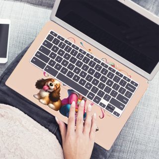 3pcs of Roll Packaging, 1pc As a Spare, No Need to Worry about Damaging The Stickers, Featuring Cute Girl And Puppy Style Laptop Stickers, Suitable for Laptops, Bright Colors, Self-Adhesive And Removable.