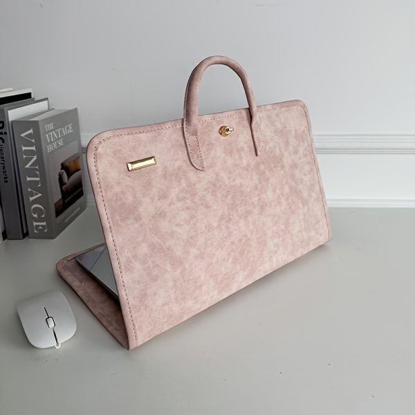 Shockproof High Quality Laptop Sleeve Case for 35.56 cm Notebooks - Lightweight Durable Pink Polyester Protective Cover with Anti-Scratch & Anti-Drop Design, Includes Hand Carry Handle for Office, Travel, Commute, Computer Laptop Carry Bag, Commuting Essentials, Modern Accessory, Reinforced Protection, Remote Workers - Image 7