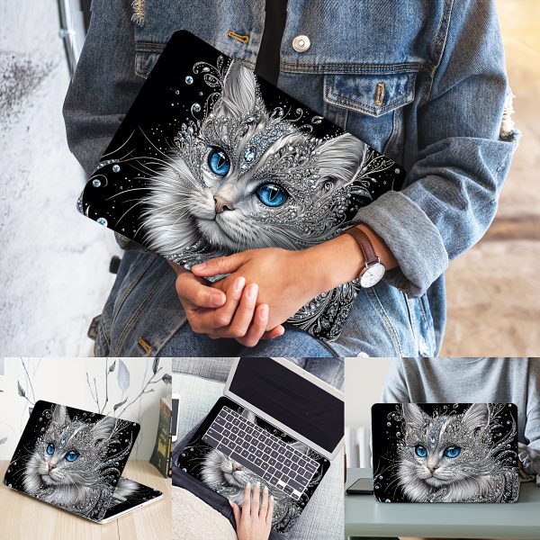 Set of 2 Cat-Themed Laptop Skin Decals, Universal Netbook Protective Stickers That Are Non-Reusable. These Waterproof And Scratch-Resistant Decals Are Suitable for Laptops, Cars, Helmets, Motorcycles, And Refrigerator Decorations. - Image 5