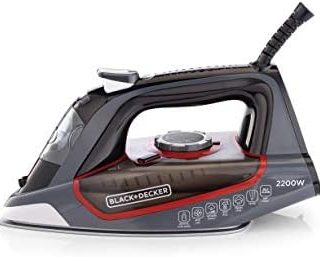 Black & Decker 2200W 90g/min Steam Steam Iron With 380ml Capacity, Ceramic Coated Soleplate with Anti Calc Anti Drip, Self Clean and Auto Shutoff, Removes Stubborn Creases X2050-B5 2 Years Warranty Buy Online at Best Price in UAE - Amazon.ae