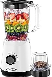 BLACK+DECKER Blender & Smoothie Maker, 500W, 1.5L, Stainless Steel Blades, Grinder Mill, Ice Crushing, 2 Speed + Pulse, Safety Jar Lock, Compact Design for Easy Storage – White, BX520-B5 Buy Online at Best Price in UAE - Amazon.ae