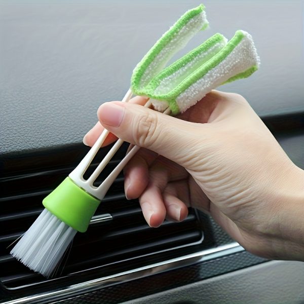 1pc 2-in-1 Multi-Purpose PE Vent Cleaner - Removable and Washable Air Conditioner Curtain Dusting Brush for Boat/Car Interior Detailing and Corner Cleanin - Image 3