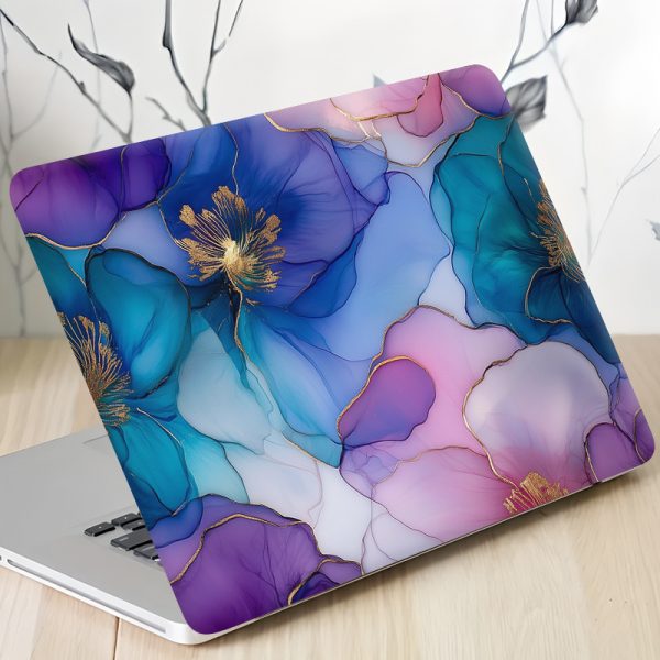 3pcs, 1 spare, No need to worry about peeling off, PVC laptop stickers, scratch-resistant, self-adhesive, semi-gloss finish, non-reusable, DIY cuttable, dreamy watercolor floral - universal notebook protector - Image 2