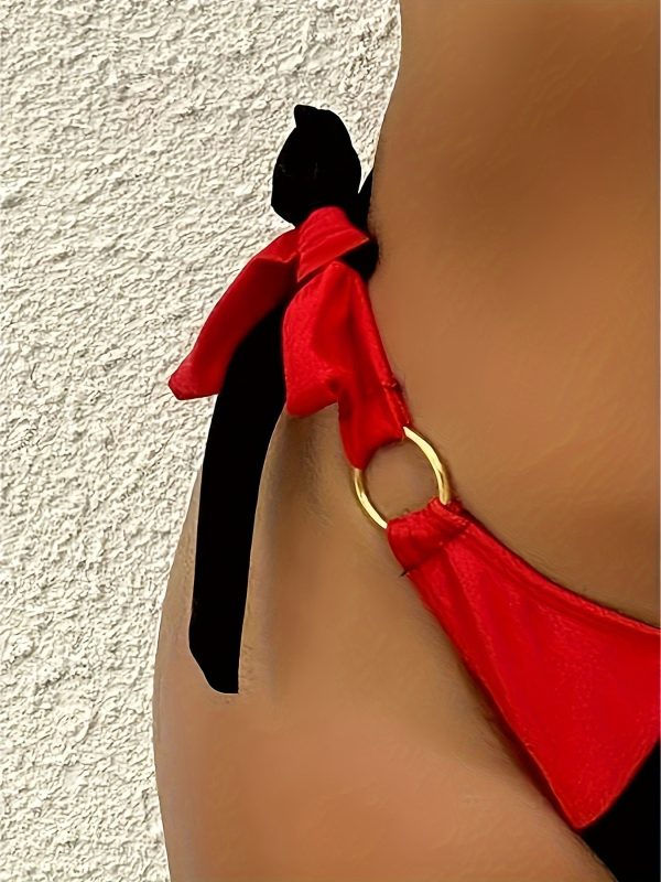 Women's Two-Tone Sexy Halter Bikini Swimsuit Set - Image 10
