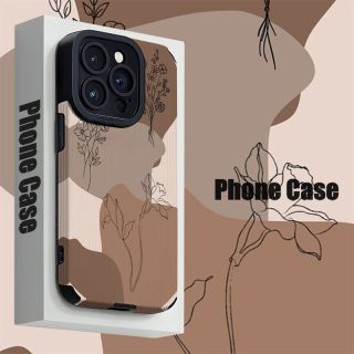 Abstract Brown Floral Pattern Phone Case for Iphone 15/15 Plus/15 Pro/15 Pro Max, Iphone 14/14 Plus/14 Pro/14 Pro Max, Iphone 13/13 Pro/13 Pro Max, Iphone 12/12 Pro/12 Pro Max, Iphone 11/11/11 Pro Max/Iphone 7/8/Iphone X/XS, Dirt-Resistant, Shockproof, And Stylish.