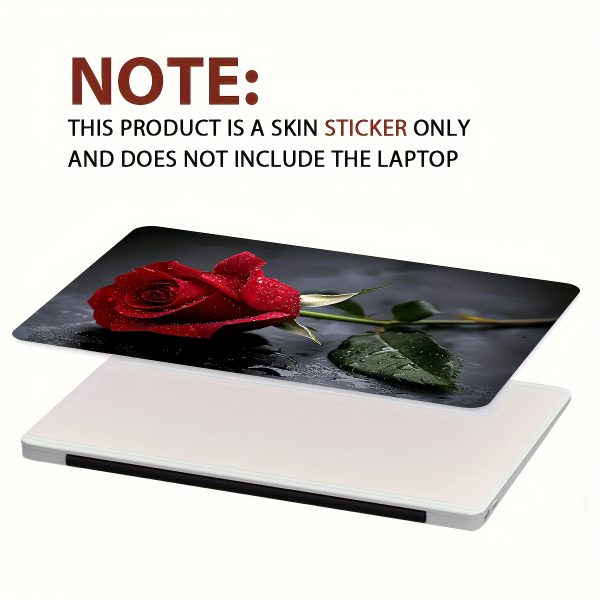 2pcs Elegant Red Rose Vinyl Laptop Stickers - Waterproof, Scratch-Resistant, DIY Art Protection for Laptops & Tablets, Perfect for Romantic Themes, Romantic Theme Accessories | Elegant Rose Design | Waterproof Sticker - Image 4