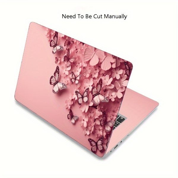 Roller packaging 3pcs, 1pc spare, no need to worry about sticking issues, suitable for laptops - pink butterfly and flower design ultra-thin, sturdy, fashionable protection - bubble-free, durable cover, suitable for ultrabooks and notebooks - Image 11