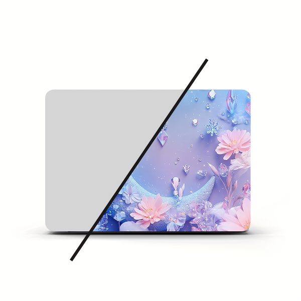 2pcs Aesthetic Vinyl Laptop Cases with Floral & Crescent Moon Design - Scratch-Resistant DIY Art Protective Covers, Easy to Apply & Durable, Non-Adhesive, Universal Fit for Notebooks, Laptop Customization | Whimsical Design | Durable Vinyl Material - Image 4
