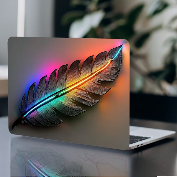 Vinyl Laptop Shell Feather Stickers, 2pcs/Set, Scratch-Proof DIY Art Protective Case for HP, Dell, Lenovo, Apple, Asus Laptops - Easy to Apply and Durable Design Suitable for Notebooks, Cars, Helmets, Motorcycles, Refrigerator Decorations - Image 8