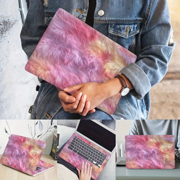 3pcs, 1pc spare, no need to worry about sticking it wrong, reusable universal laptop protective film, PVC material, Plush Light Beige series design pattern, 38.99x27.0 cm, semi-matte surface, self-adhesive, easy to use, remove without leaving traces and glue-free, suitable for laptops - Image 4