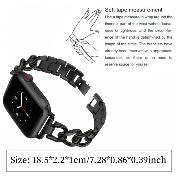 Exquisite Style Metal Bracelet Strap For Iwatch Series 10 9 8 7 SE 6 5 4 3 Bracelet - Fashionable Versatile Design For Men And Women, Elegant Girls Watch Strap For IWatch Strap 46mm 38mm 40mm 41mm 42mm 44mm 45mm 49mm - Youth Watch Strap Single Item - Image 2