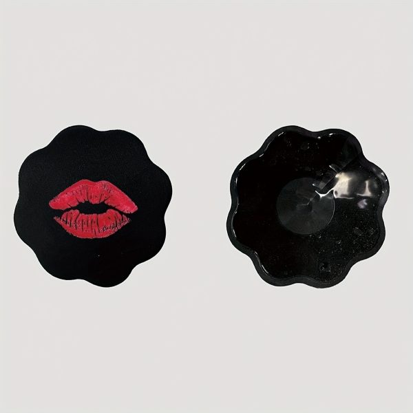 Women'S Sexy Lips Print Bra Strapless Adhesive Bandeau, Wire-Free, Polyester & Silicone Blend, Knit Fabric, Perfect for Beach, Pool, or Gym, Gym Wear|Sexy Lips Design|Wireless Bra - Image 4