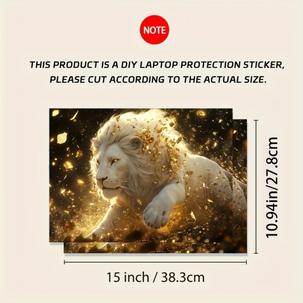 3pcs, 1pc spare, no need to be afraid of bad stickers, vinyl laptop shell Golden lion sticker, anti-scratch DIY art protective case, suitable for HP, Dell, Lenovo, Apple, Asus laptops - easy to stick and durable design Suitable for notebooks, cars, helmets, motorcycles, refrigerator decorations - Image 2
