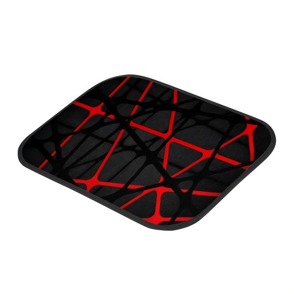 4pcs Universal Car Floor Mat Set, 3D Red and Black Design, Polyester Fiber, Anti-Slip, Absorbent, Easy to Clean, Fits All Driving Positions - Image 7