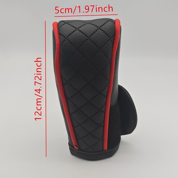 Universal Faux Leather Anti-slip Car Gear Shift Knob Cover Black Auto Parts Car Stall Anti-slip Case Driving Control Cover - Image 2