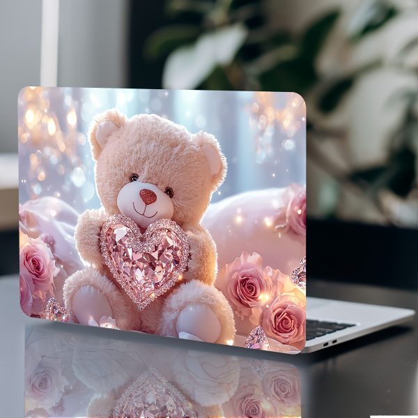 Vinyl Laptop Light Beige Teddy Bear Stickers, 2-Pack Scratch-Resistant DIY Art Protective Cover for Laptops - Easy to Apply and Durable Design Suitable for Notebooks & Cars - Image 8
