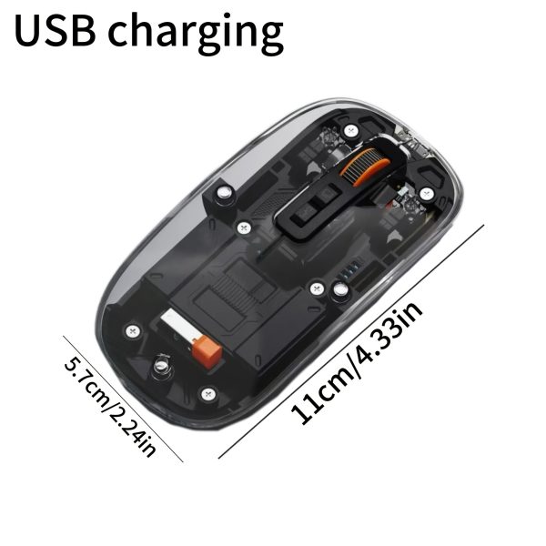 Portable Magnetic Wireless Mouse with Transparent Cover, USB Charging, 3-Level DPI Adjustment, Ideal for Office and Library Use, Perfect Gift for Family and Friends on Father'S Day, Mother'S Day, Valentine'S Day - Image 2