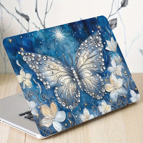 2pcs Elegant Butterfly & Floral Vinyl Laptop Skins - Waterproof, Scratch-Resistant, DIY Art Protection for Laptops & Cars, Universal Netbook Skin, Netbook Skin | Artistic Laptop Skin | Durable Laptop Skin, Laptop Accessories - Image 7