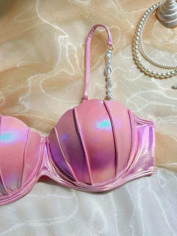 2024 New European And American Gradient Shiny Bikini Women'S Swimsuit Sexy Three-Piece Set for Cross-Border Trade - Image 3