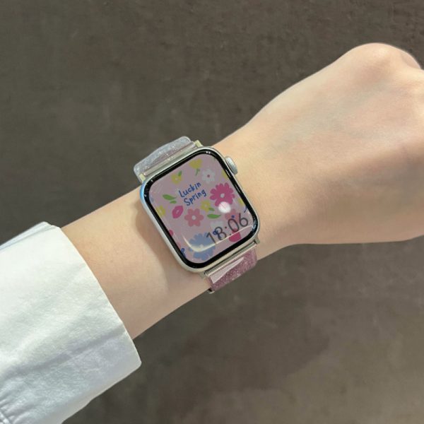 1pc Elegant Purple Silicone Watch Strap with Transparent Pin Buckle for Apple Watch Ultra/Ultra 2/49mm, Series 10/9/8/7/6/5/4/3/SE - Sport Smartwatch Band for Teens, Compatible with 38mm-46mm Models - Image 2