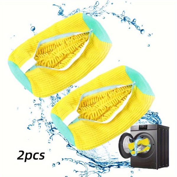 Yellow Shoe Washing Machine Bag for Washer & Dryer - Soft Chenille Laundry Bag with Noise Reduction, Oval Zipper Design & Rich Fluff Lining, Durable Polyester for Sneakers & Most Footwear, Laundry Wash Bag, Sneaker Cleaner, Noise Reduction Material, Footwear Care, Sneaker Enthusiasts, Laundry Bags - Image 6