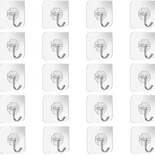 SKY-TOUCH Adhesive Wall Hooks 20 Pcs, Transparent Strong Suction Hooks For Home Kitchen and Bathroom, Heavy Duty Nail Free Sticky Hangers with Hooks Utility Towel Bath Ceiling Hooks, Transparent Buy Online at Best Price in UAE - Amazon.ae