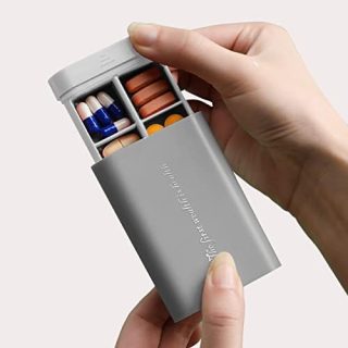 "The first wealth is health", Pill box, portable dispensing pill box, small mini pill box, portable pill box, sealed storage for for Vitamins, Medicine, Fish Oils, Supplements.  Amazon.ae: Health