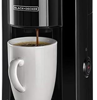 BLACK+DECKER Coffee Maker, 350W, 125ml Water Tank, Compact One-Cup Coffee Machine with Ceramic Mug, Auto Shut-Off, Durable Nylon Filter, One-Button Control, For Drip Espresso, Black - DCM25N-B5 Buy Online at Best Price in UAE - Amazon.ae