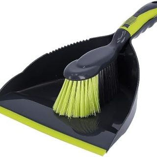Royalford RF2367GR Dust Pan & Brush Set - Portable Hand Broom with Durable Stiff Bristles Having Frayed and Angled Tips | Hanging Loop Cleaning Tool Perfect for Home or Office Use Buy Online at Best Price in UAE - Amazon.ae