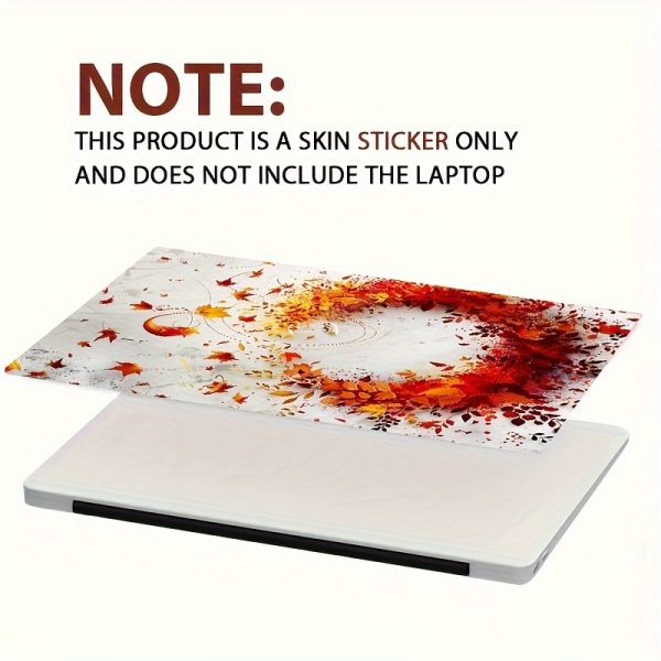 Autumn Leaves Pattern Laptop Skin Decal Set, Polyvinyl Chloride, Self-Adhesive, Reusable, Semi-Matte Finish, Scratch-Resistant Notebook Cover for 30.48-39.62 cm Laptops, Easy Application & Removal - 2pcs - Image 4