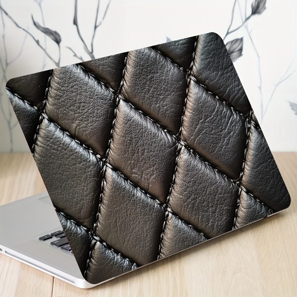 2pcs Vinyl Laptop Case Stickers, Anti-Scratch DIY Art Protective Covers, Easy to Apply & Durable, No Residue, Cuttable - Black & Gray Squares Design for Laptops & Tablets - Image 3