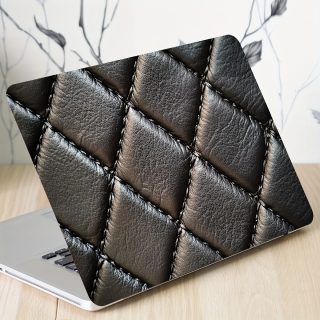 2pcs Vinyl Laptop Case Stickers, Anti-Scratch DIY Art Protective Covers, Easy to Apply & Durable, No Residue, Cuttable - Black & Gray Squares Design for Laptops & Tablets