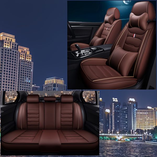 5-Seat Car Seat Cover Set, Ice Fabric + PU Material, Suitable for All Seasons, Sponge Filling, Easy to Maintain, Full Protection - Image 10