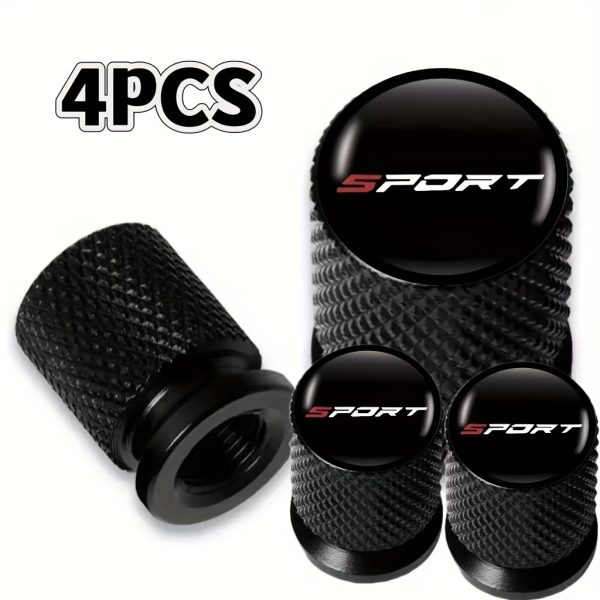 4pcs Universal Metal Tire Valve Stem Caps, Sport Icon Design, Dust & Water Proof, Car Wheel Accessories for All Vehicles - Image 14