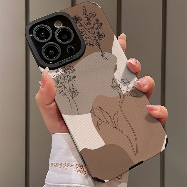 Abstract Brown Floral Pattern Phone Case for Iphone 15/15 Plus/15 Pro/15 Pro Max, Iphone 14/14 Plus/14 Pro/14 Pro Max, Iphone 13/13 Pro/13 Pro Max, Iphone 12/12 Pro/12 Pro Max, Iphone 11/11/11 Pro Max/Iphone 7/8/Iphone X/XS, Dirt-Resistant, Shockproof, And Stylish. - Image 25