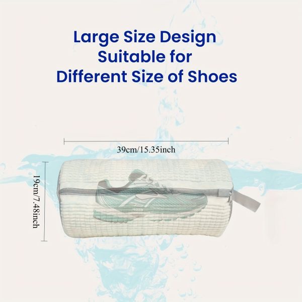 1pc Shoe Washing Machine Bag: Washing Machine and Dryer Laundry Shoe Bag, Includes Dustproof Shoe Bag - Reusable Shoe Cleaning Bag, Suitable for Sports Shoes and Tennis Shoes, Stain-Free Cleaning Kit (White) - Image 7