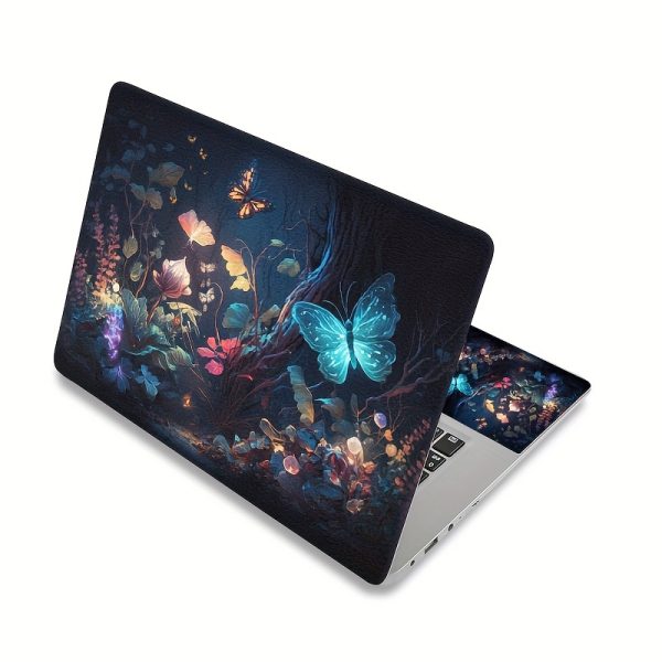 ISETTA PVC Laptop Skin Decal with Wrist Pad Stickers, Universal Notebook Cover Protector, Butterfly & Floral Design, Fits 30.48-39.62 cm, Easy Apply & Remove, Bubble-Free - Image 7