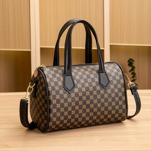 Vintage Polka Dot Mini Crossbody Bag for Women - Lightweight Synthetic Leather with Detachable Adjustable Shoulder Strap & Zipper Closure, Compact 19.51x13.0x11.99cm, Durable Polyester Lining, Deep Brown - Perfect for Travel, Holidays & Gifts, Leather Crossbody Bag, Holiday Gift Accessory, Classic Turnlock Closure - Image 10