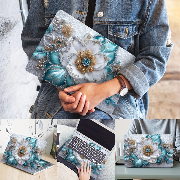 A Set of Two Floral Laptop Art Decals, Universal Skin Stickers for Netbooks That Are Non-Reusable. These Waterproof And Scratch-Resistant Laptop Skin Stickers Are Suitable for Laptops, Cars, Helmets, Motorcycles, And Refrigerator Decorations. - Image 5