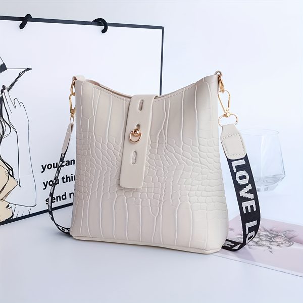 Elegant Women'S Crocodile Pattern Crossbody Bag - 4 Color Options, Zip Closure, Polyester Lined, Versatile for Commuting and Casual Outing - Image 6